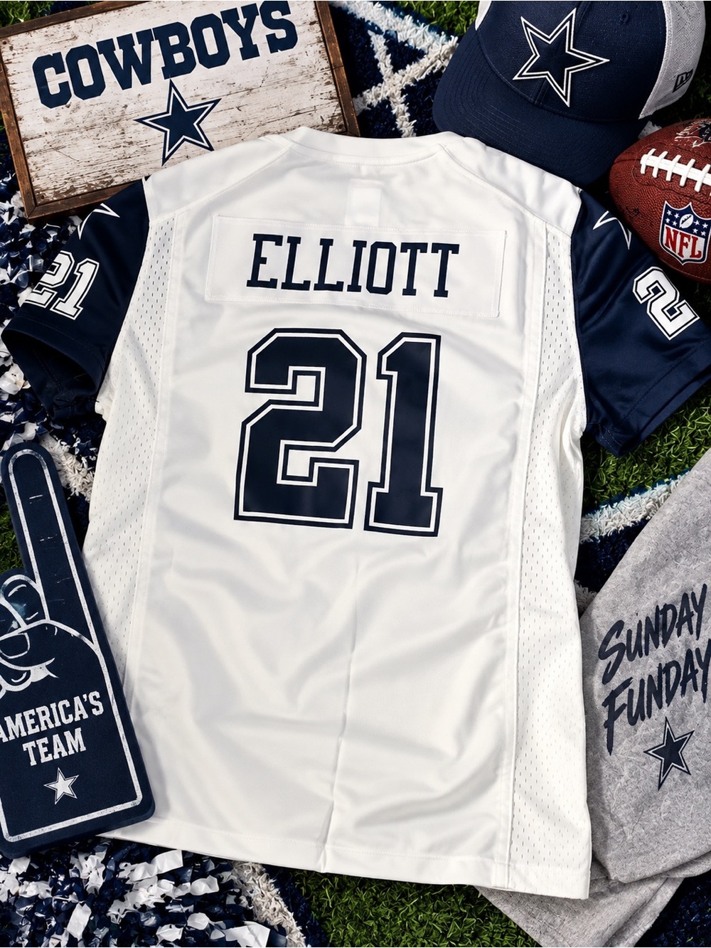 Nike Dallas Cowboys Ezekiel Elliott #21 Women’s Jersey White
